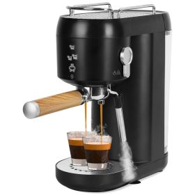 Espresso Machine With Adjustable Milk Frother Steam Wand 33.8OZ Removable Water Tank Heating Panel 15BAR Professional Coffee Maker For Espresso Latte