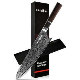 Kegani 8 Inch Japanese Kiritsuke Chef Knife, Japanese 67 Layers VG-10 Damascus Knife, Ebony FullTang Handle Natural Texture Japanese Knife Sushi Knife (Option: Chef knife)